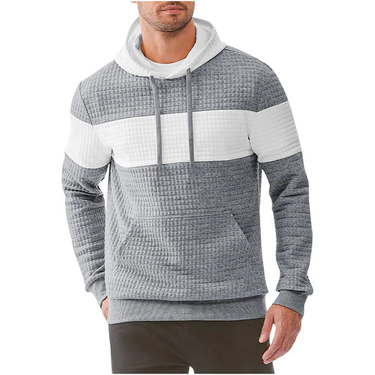 Men's Hooded Long-sleeved Sweater w/ Drawstring by GJG Denim