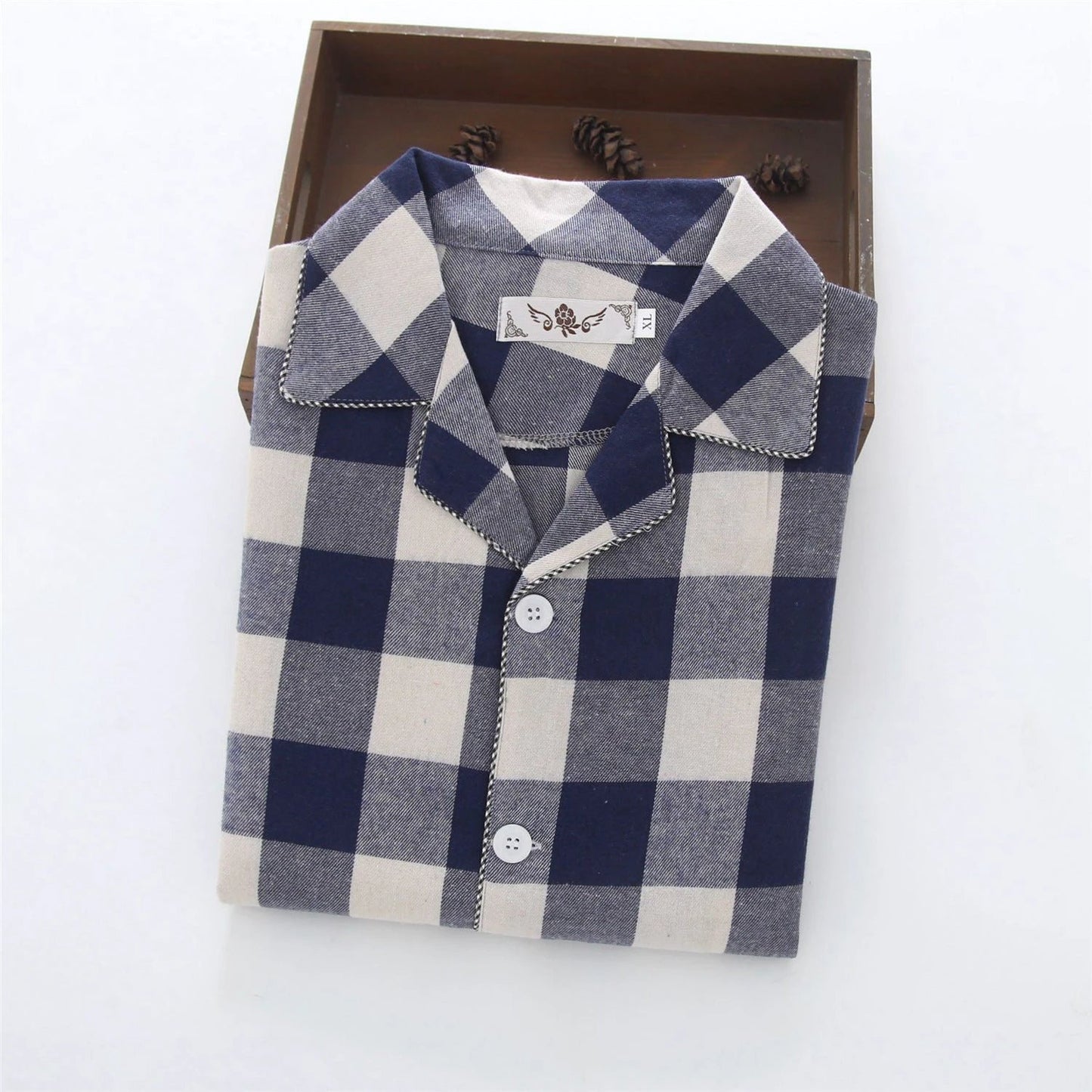 Men's Warm Cloth Flannel Pajama Set by GJG Denim