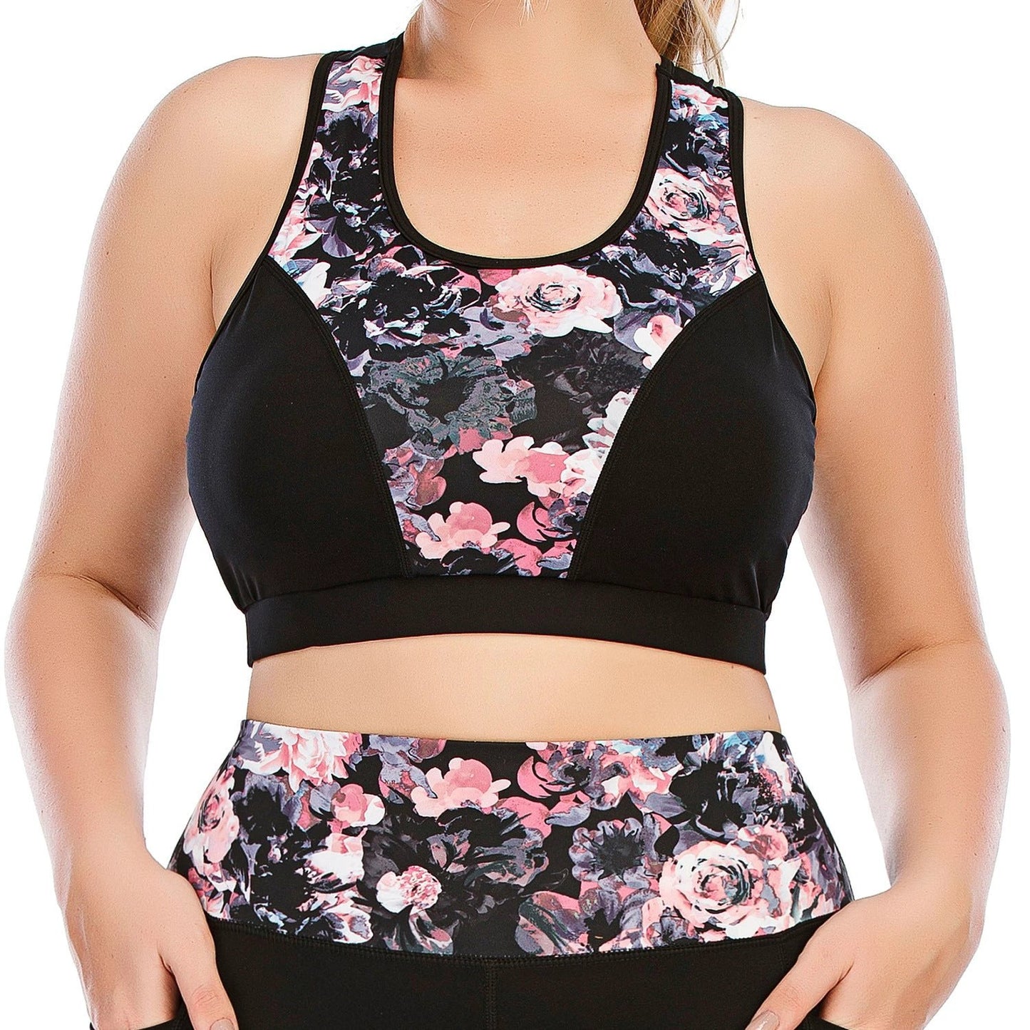 Workout Clothing Suit Plus Size Yoga Wear Tight Sports Bra by GJG Denim
