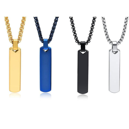 Stainless Steel Three-dimensional Rectangular Geometric Necklace For Men by GJG Denim