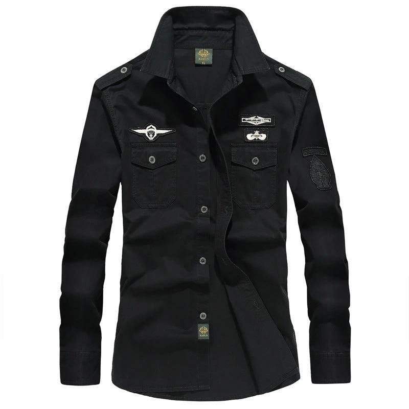 Men's Solid Color Long Sleeve Shirts by GJG Denim