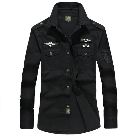 Men's Solid Color Long Sleeve Shirts by GJG Denim