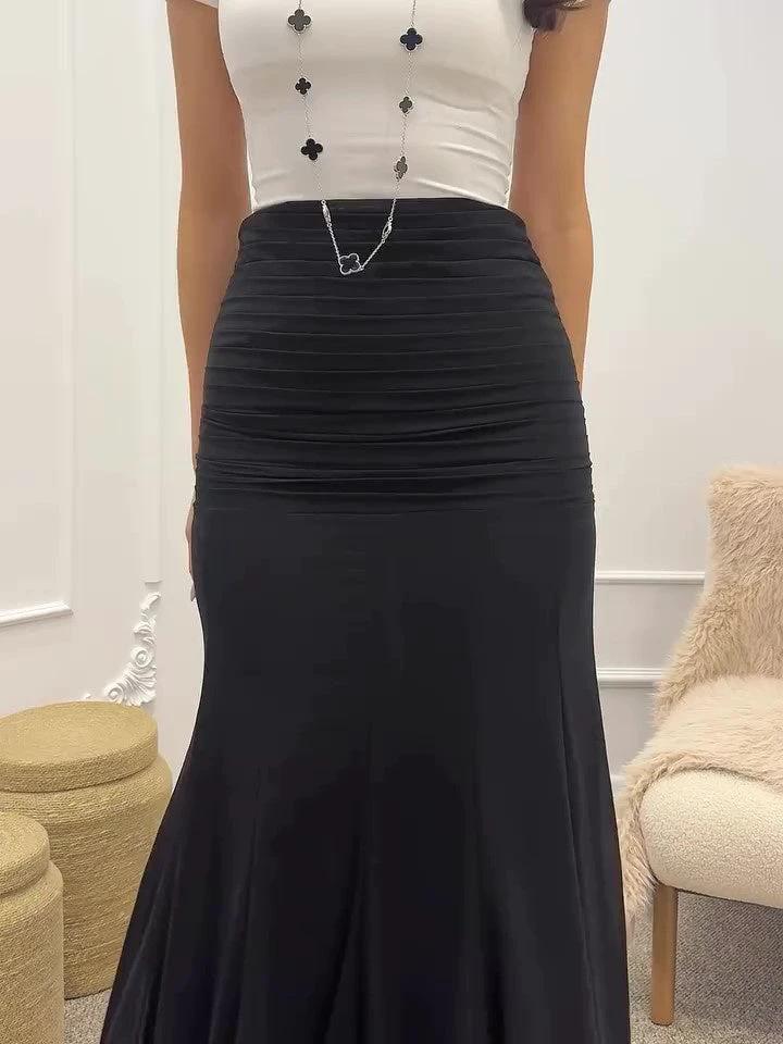 Ruffled Pleated Skirt by GJG Denim
