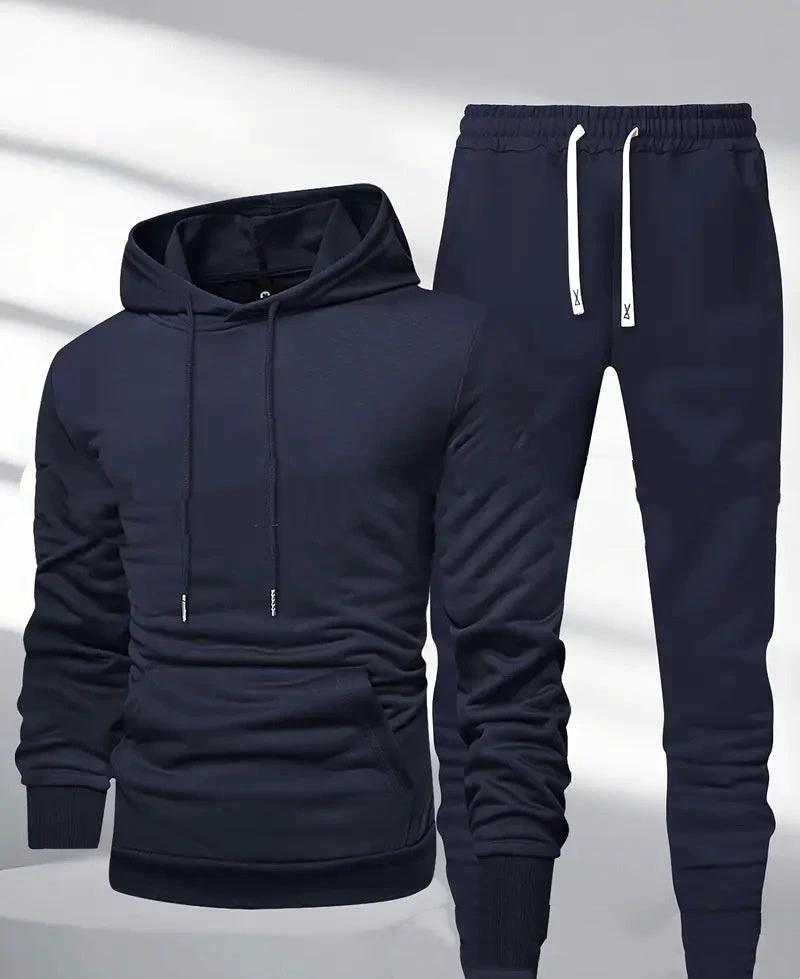 Men's Hooded Sweatshirt And Sweatpants Sports Suit by GJG Denim