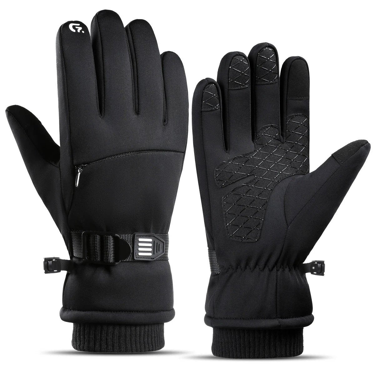 Fleece-lined Thick Waterproof And Cold-resistant Gloves by GJG Denim