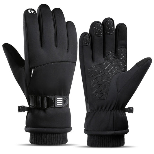 Fleece-lined Thick Waterproof And Cold-resistant Gloves by GJG Denim