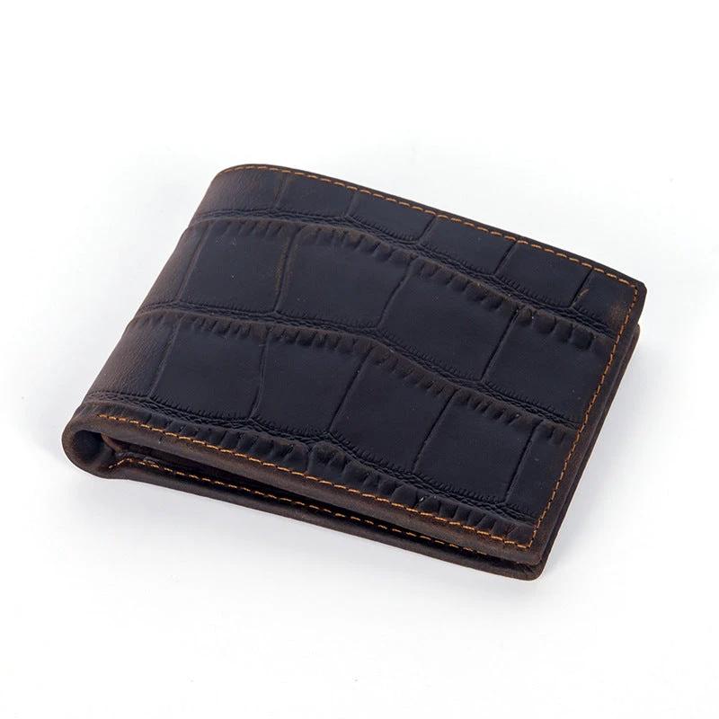 Horizontal First-layer Cowhide Wallet For Men by GJG Denim