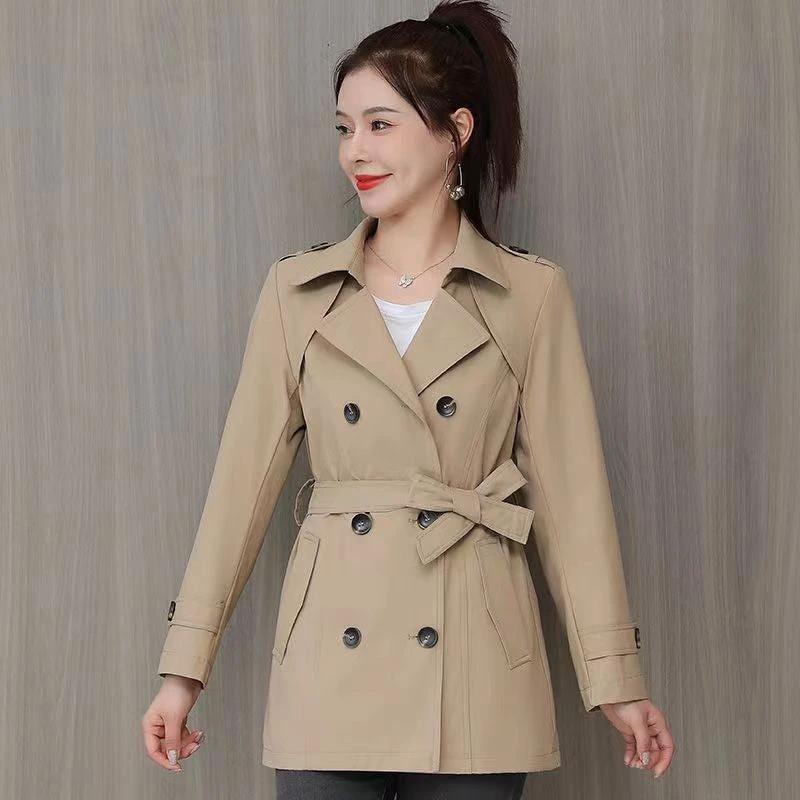 Elegant Slimming British Style Petite Top Student Double Breasted Coat by GJG Denim