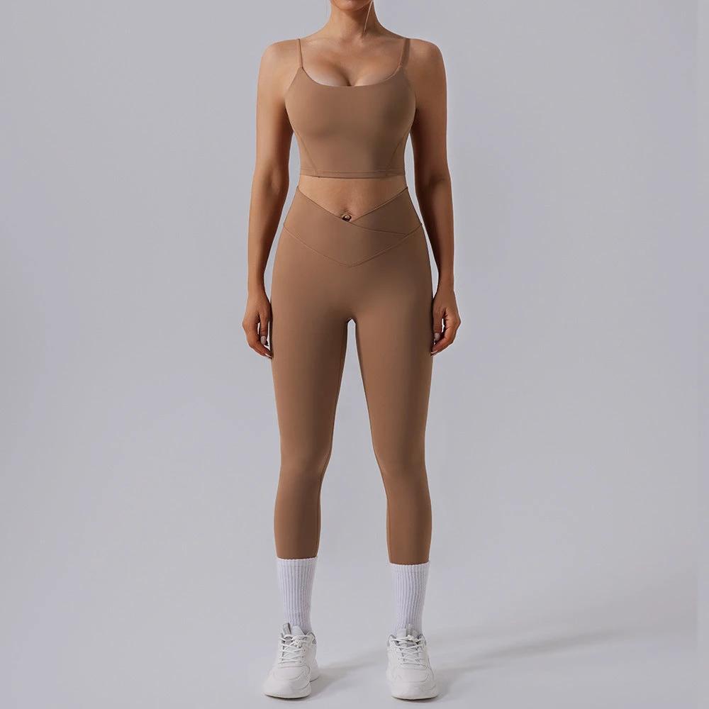 High Waist Tight Yoga Workout Clothes Sports Suit Women by GJG Denim