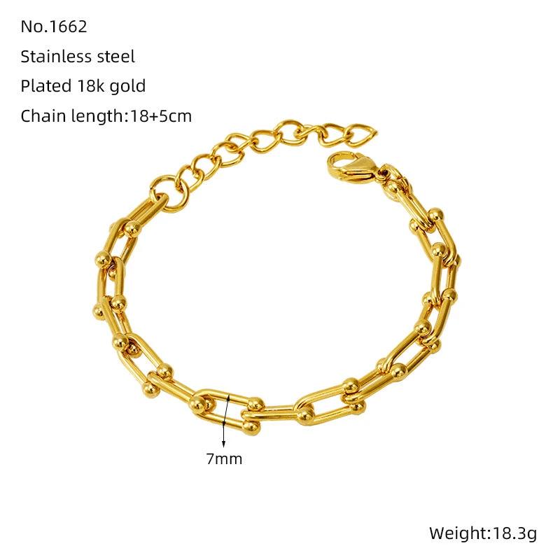 Stainless Steel Gold-plated Bracelet For Men by GJG Denim