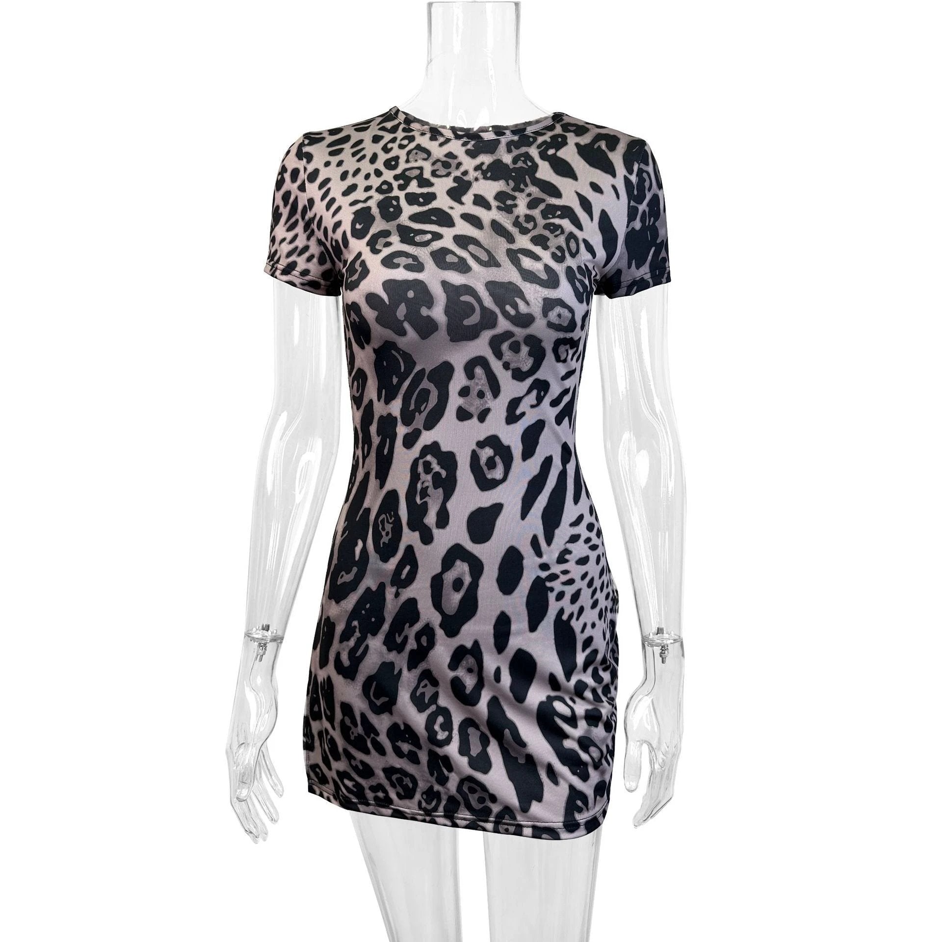 Leopard Print Dress Fashion Lady by GJG Denim
