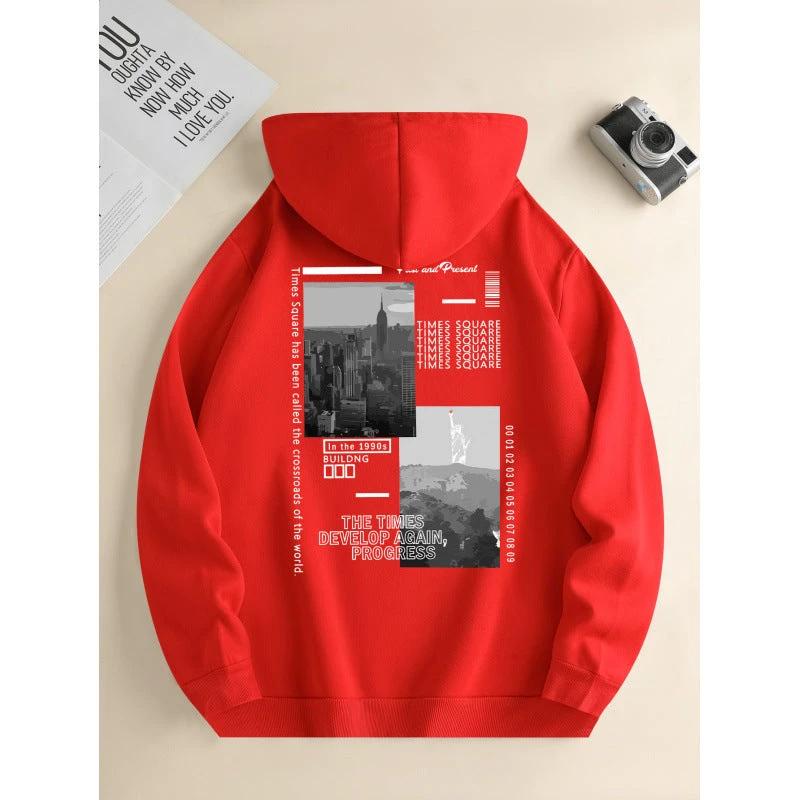 Men's Fashion Hooded Casual Daily Drawstring Sweater by GJG Denim