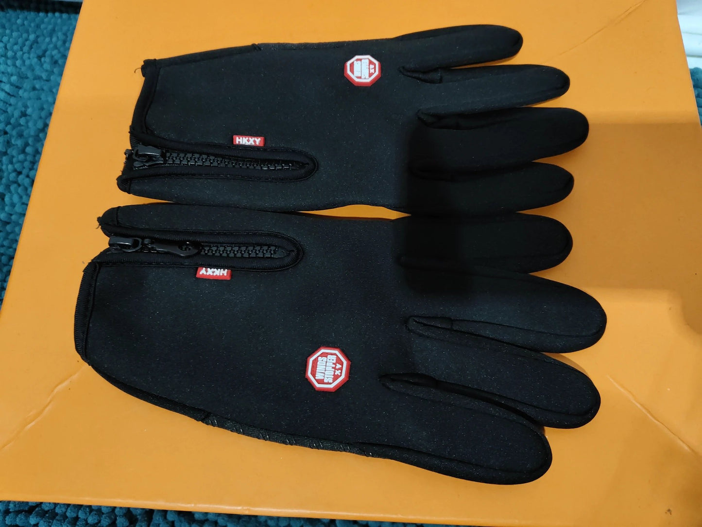 Winter Sports Gloves Men's Non-slip Thick Windproof Finger Warm by GJG Denim