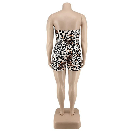Leopard Print Jumpsuit Plus Size Women's by GJG Denim