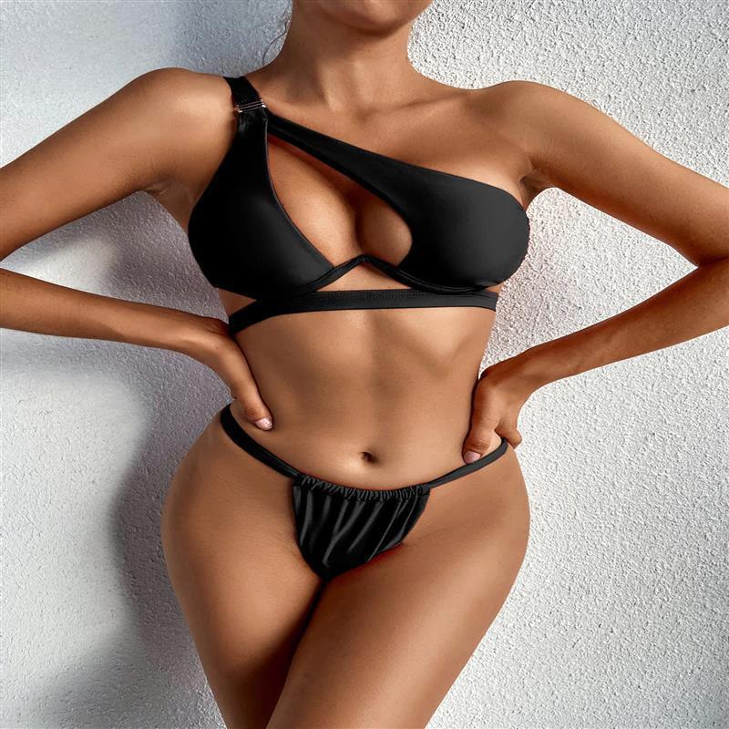 halter with hollow cut out Swimsuit bikini by GJG Denim