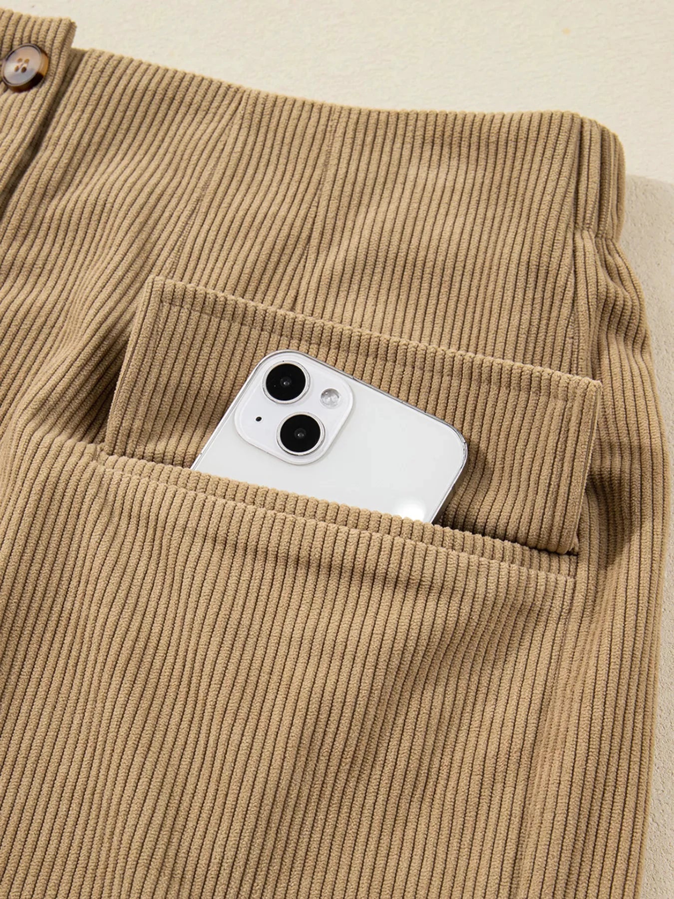 Corduroy Buttoned Front Mini Skirt by Lady Ros