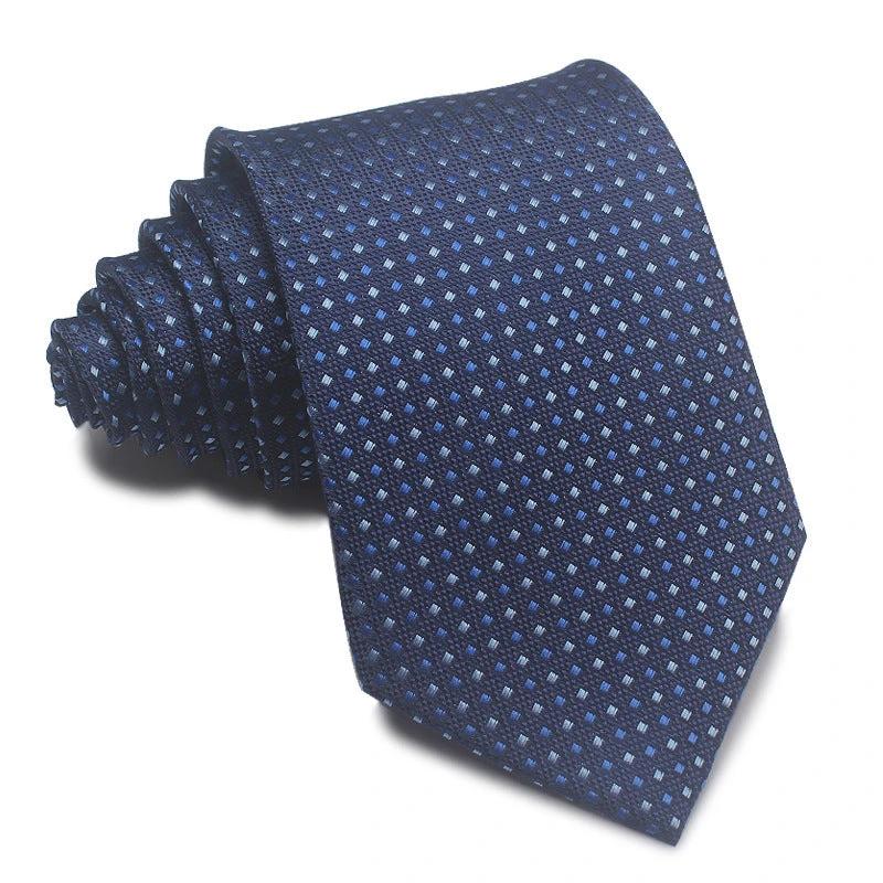 Men's 8CM Polyester Jacquard Striped Ties by GJG Denim
