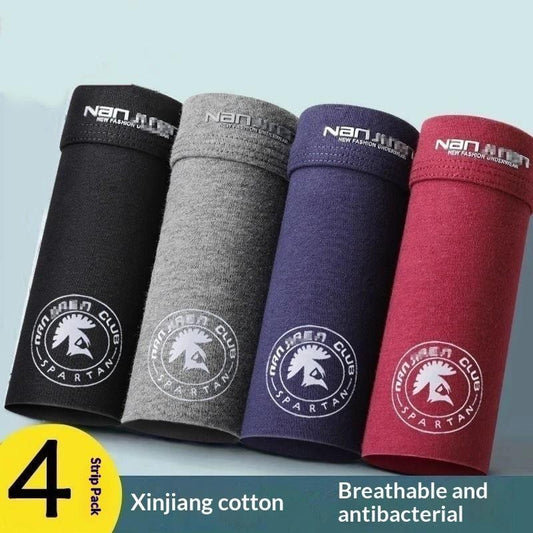 Pack Of 4 Men's Comfortable Breathable Cotton Boxer Briefs by GJG Denim