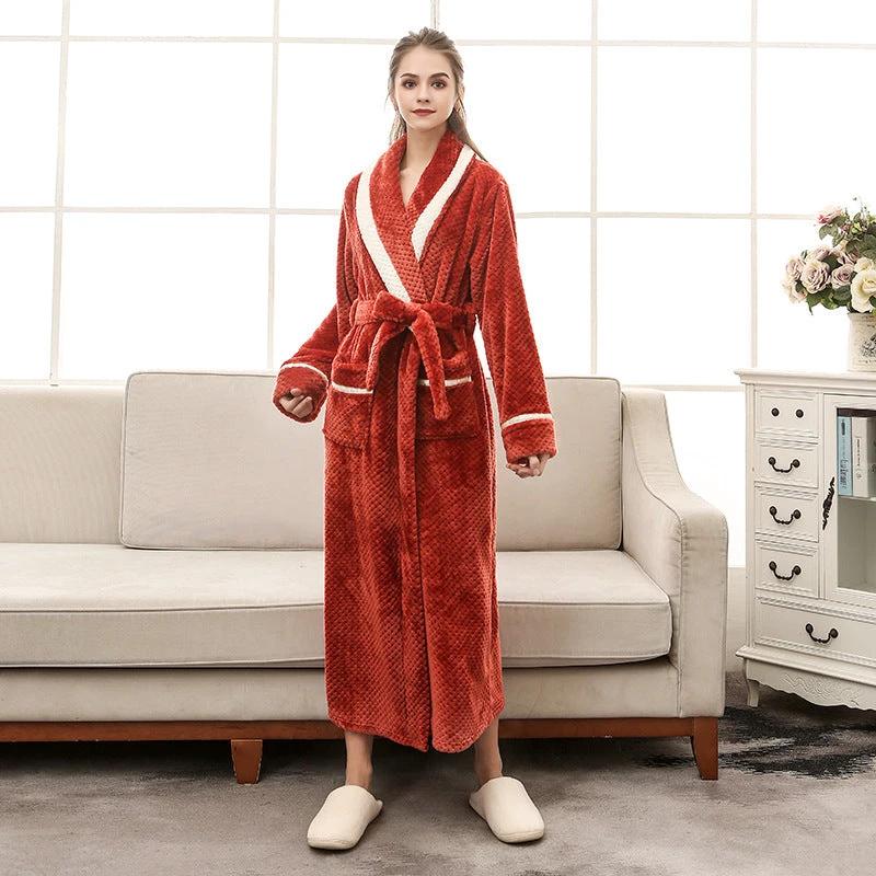 Women Pajamas Couple Gown Bathrobe Winter Robe by GJG Denim
