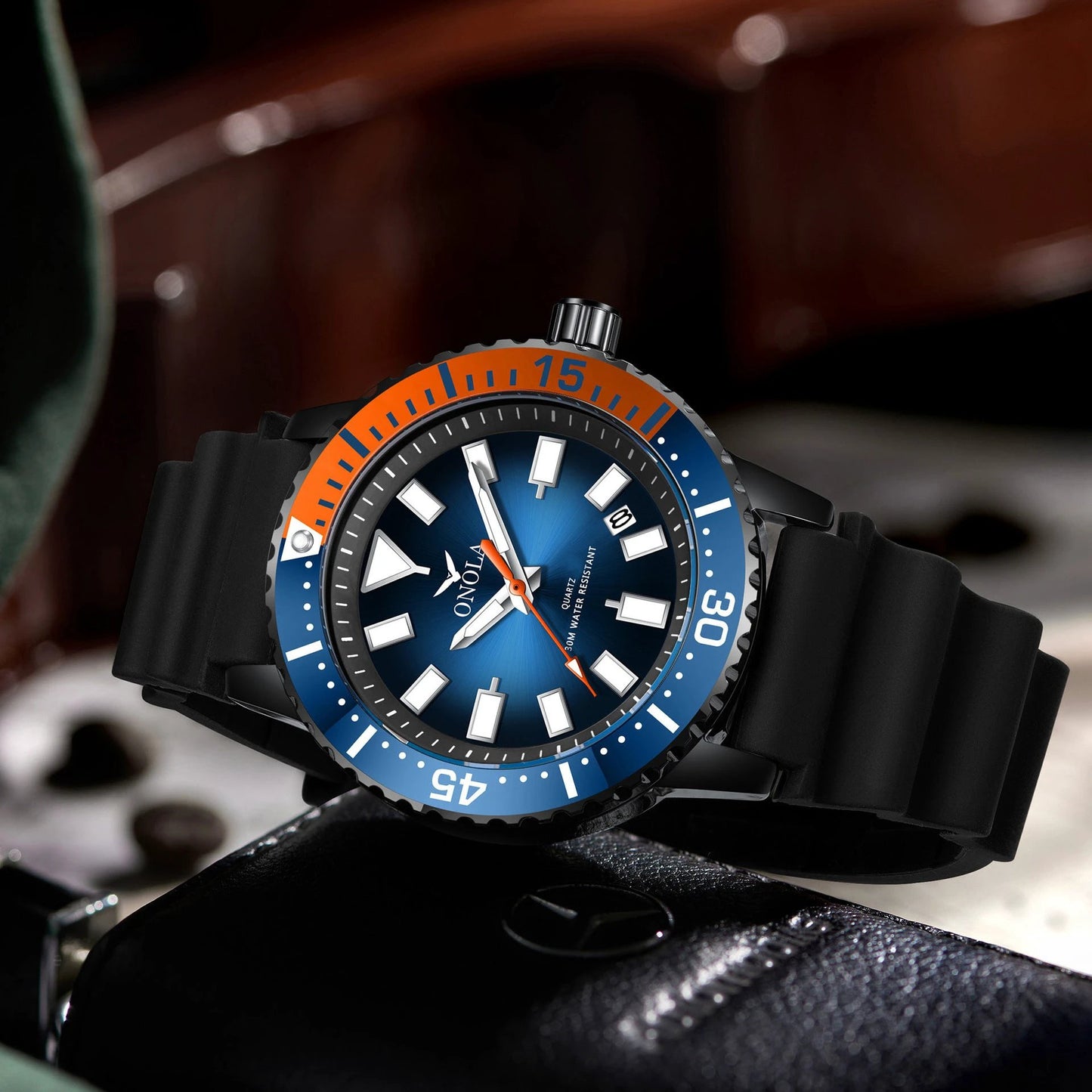 Business Casual Men's Waterproof Tape Quartz Watch by GJG Denim
