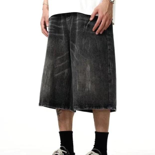 Summer New Denim Shorts Men's Casual Straight Loose by GJG Denim