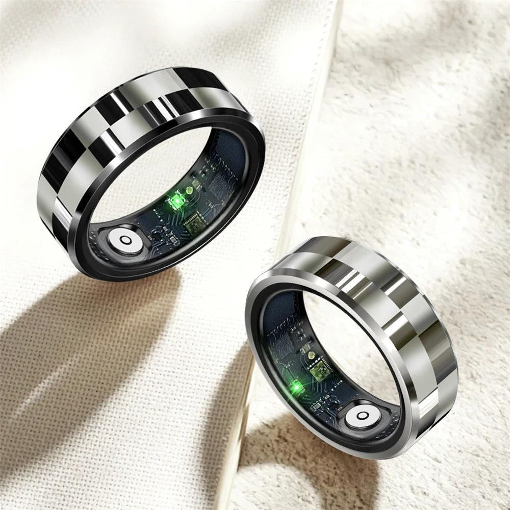 R9 Smart Ring With Charging Bin Heart Rate Blood Pressure Blood Oxygen Sleep Health Monitoring by GJG Denim