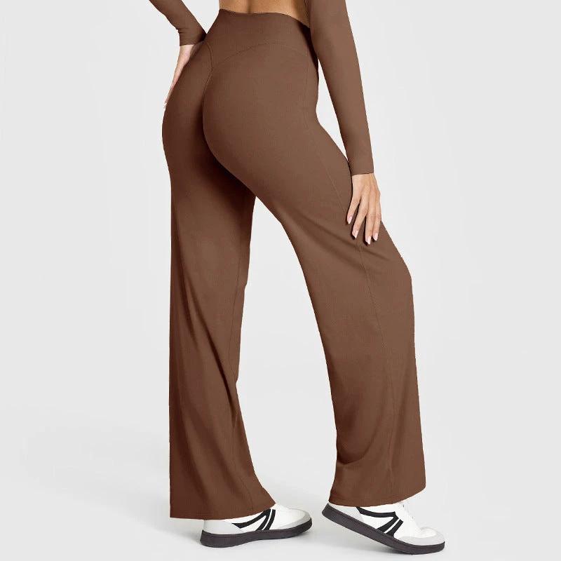 Loose Straight-leg Yoga Pants That Create A Slimming High-waisted Look by GJG Denim