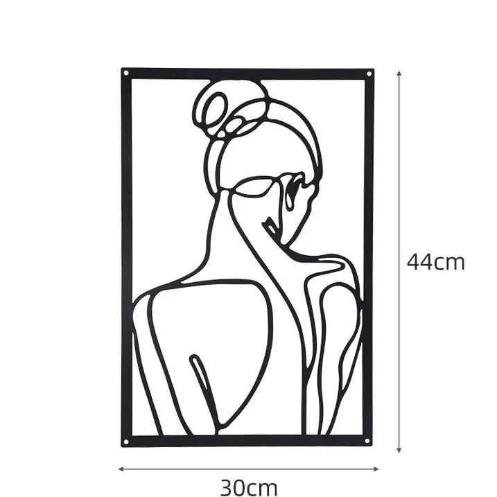 Artistic Iron Hanging Wall Decor Featuring Feminine Body Lines by GJG Denim