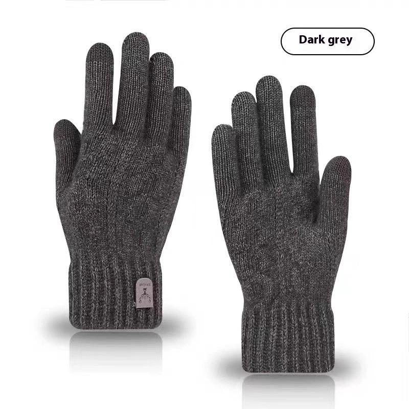 Men's Cold-proof Wool Knitted Gloves by GJG Denim