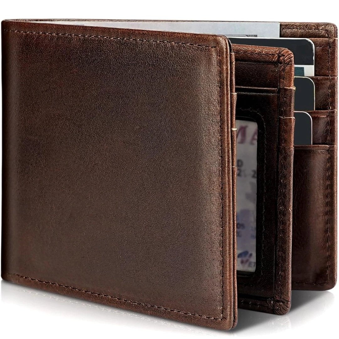 Men's Practical And Convenient Short Leather Wallet by GJG Denim