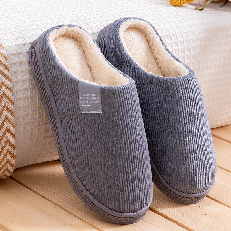 Men's Vertical Strips Indoor Slippers by GJG Denim