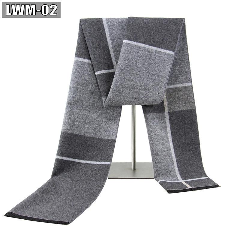 Men's Cashmere Autumn And Winter Business Plaid Scarf by GJG Denim