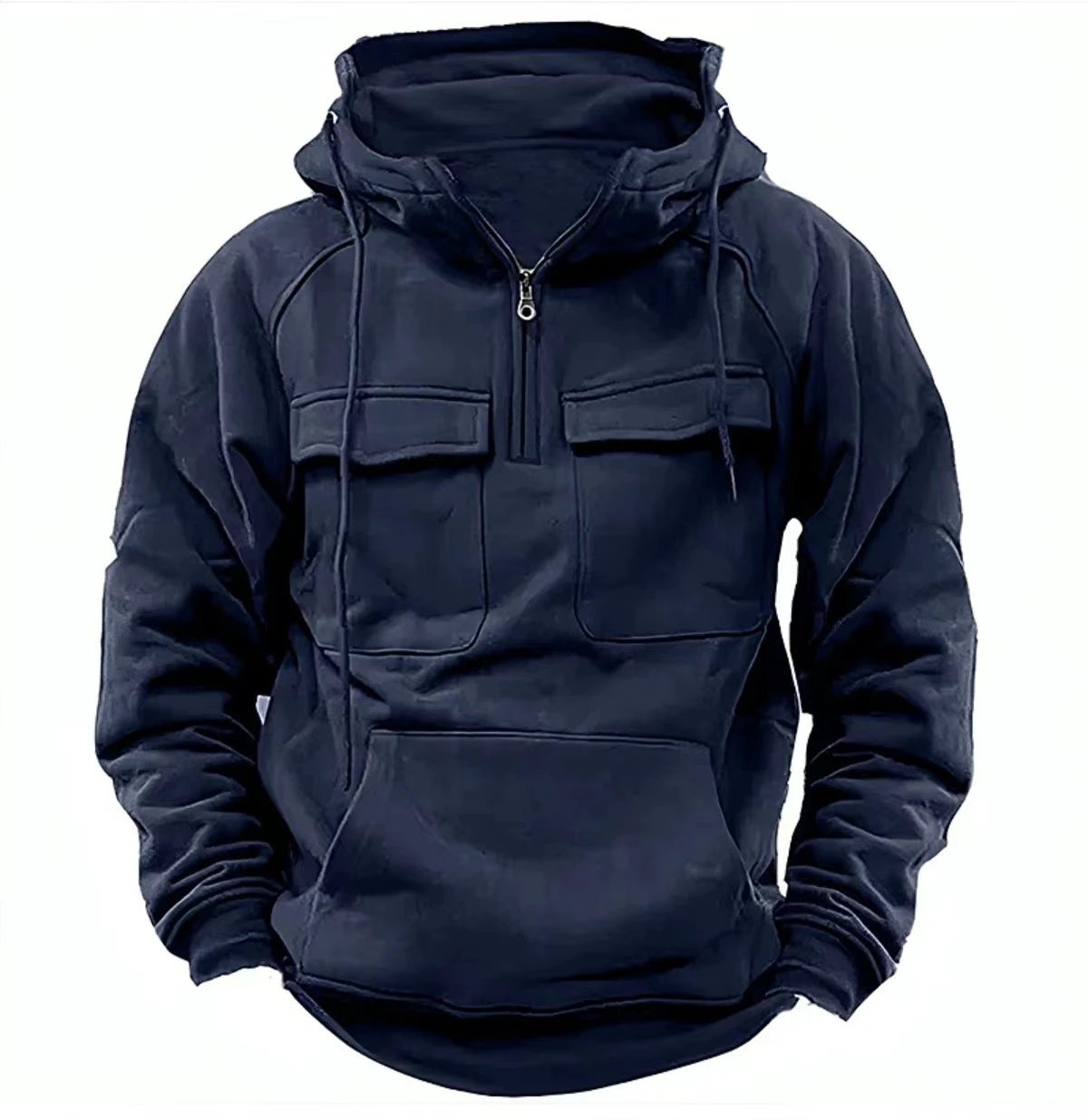 Men's Zip-up Hoodies Sweatshirt With Drawstring And Pocket Design Fashion Casual Sports Sweatshirt by GJG Denim