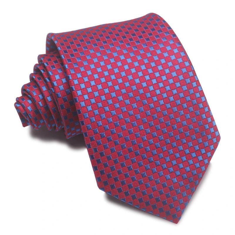 Men's 8CM Polyester Jacquard Striped Ties by GJG Denim