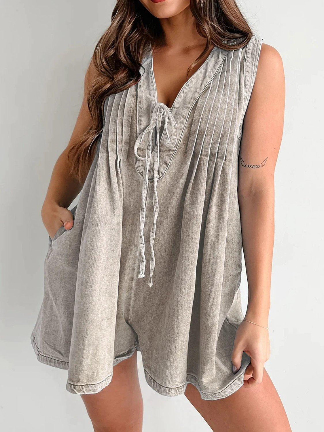 Tied Romper with Pockets by Lady Ros