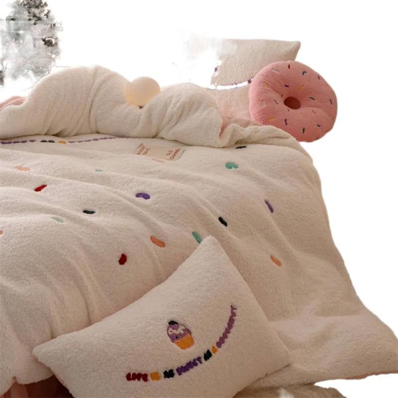 Heavy Weight Fleecefiber Towel Embroidery Duvet Cover Four-piece Set by GJG Denim