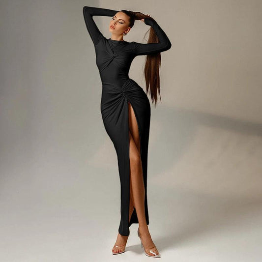 High Slit High Waist Slim Fit Dress Women by GJG Denim