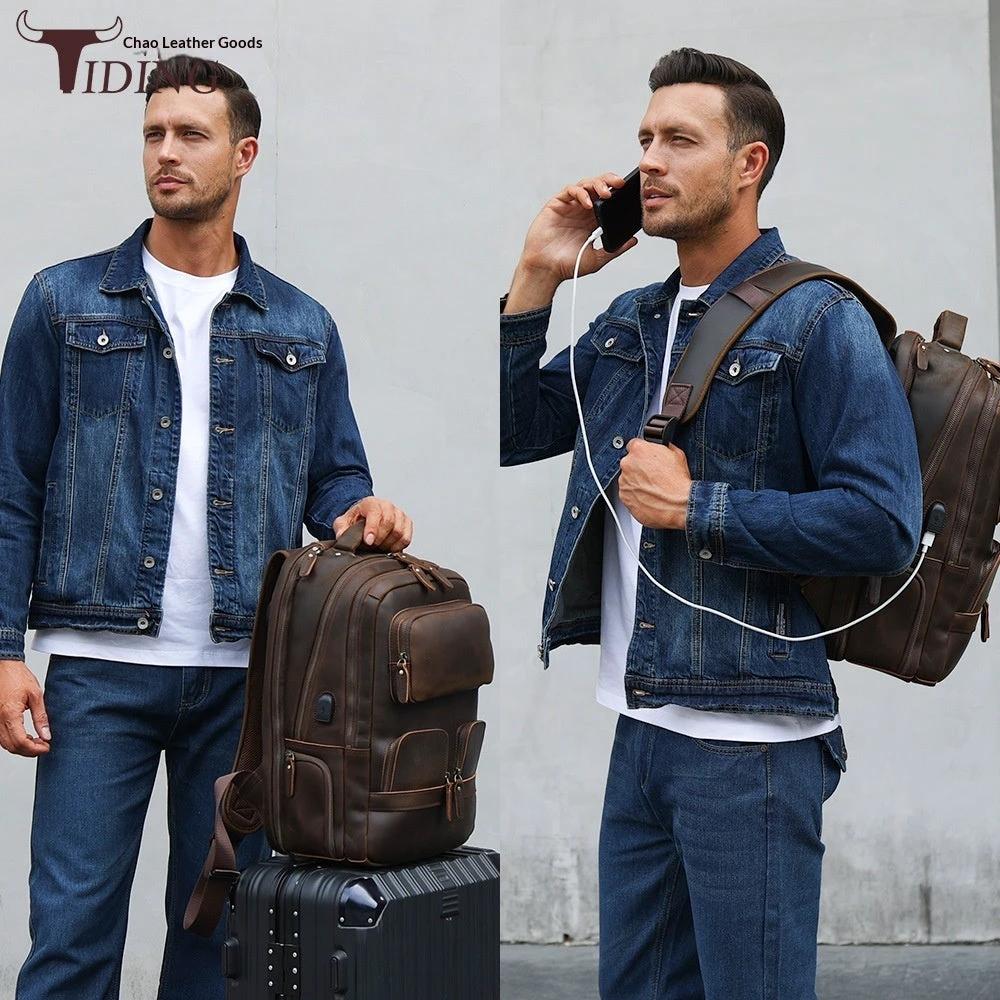 Men's Leather Backpack by GJG Denim