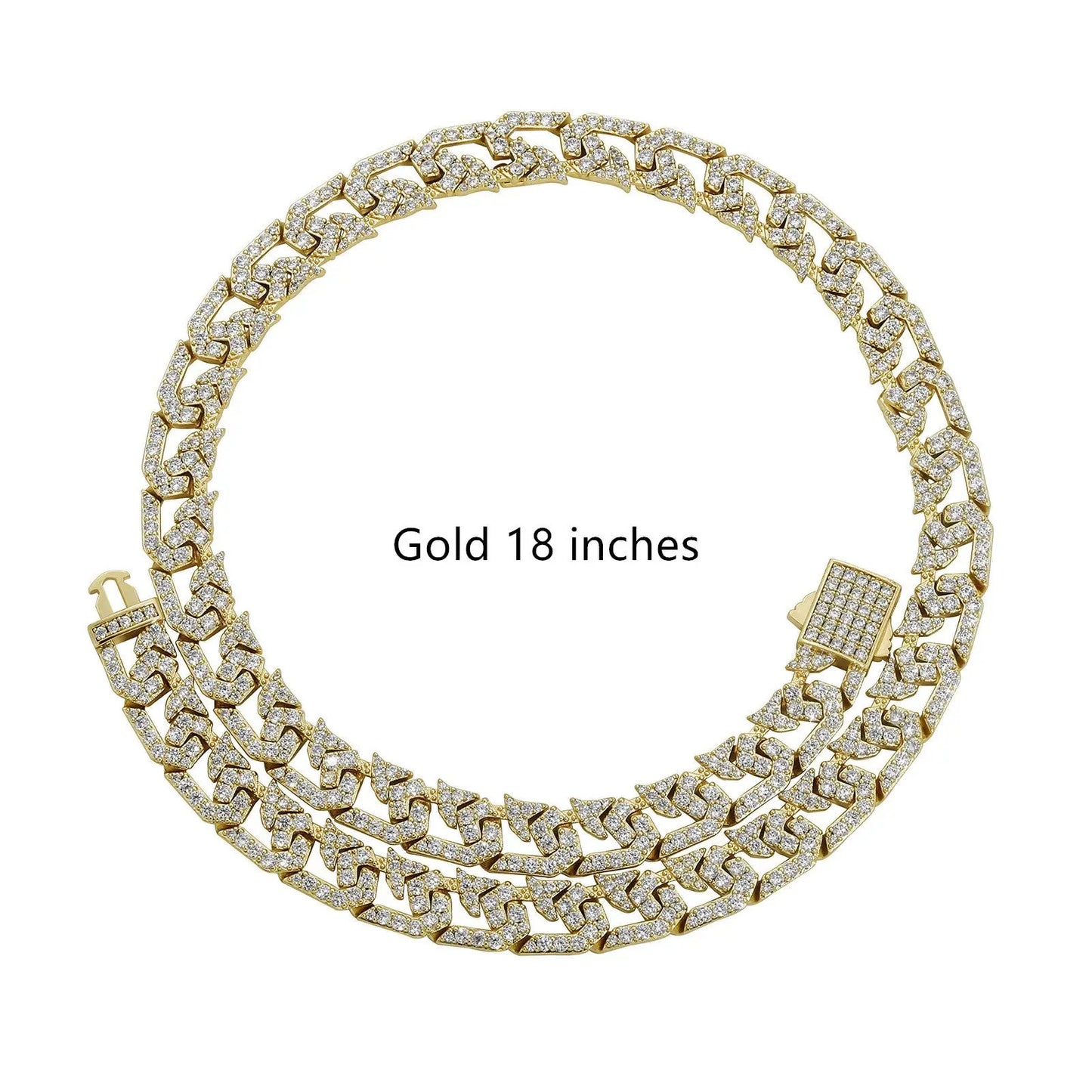 10mm Full Diamond-like Cuban Link Chain Necklace For Men by GJG Denim
