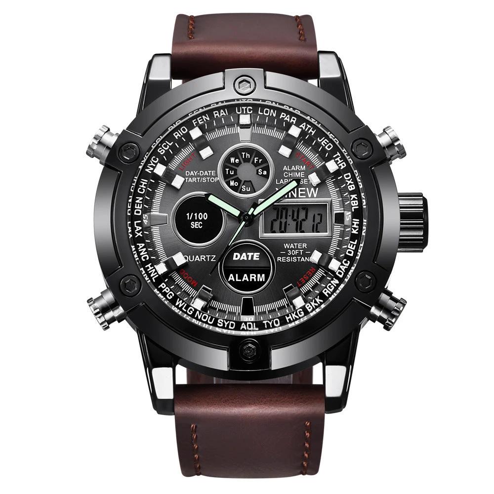 Men's Fashion Belt Multi-functional Watch by GJG Denim