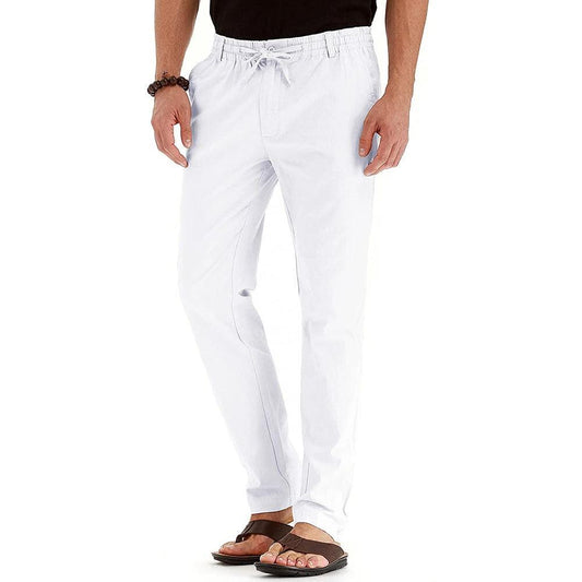 Me's Business Casual Loose Large Size Elastic Waist With Solid Color Pants by GJG Denim