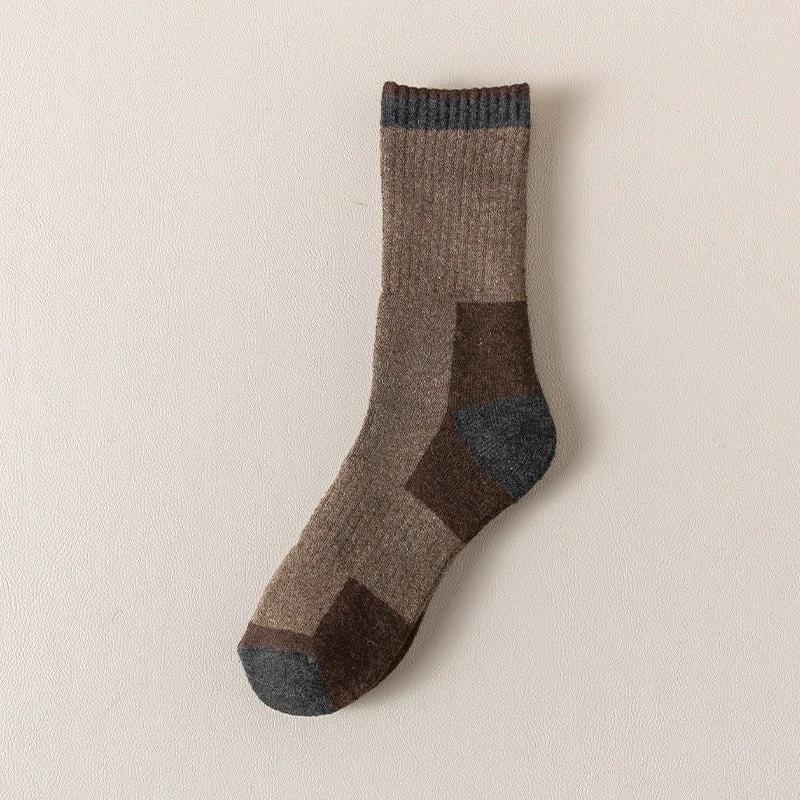Men's Wool Fleece Lined Padded Warm Terry-loop Socks by GJG Denim