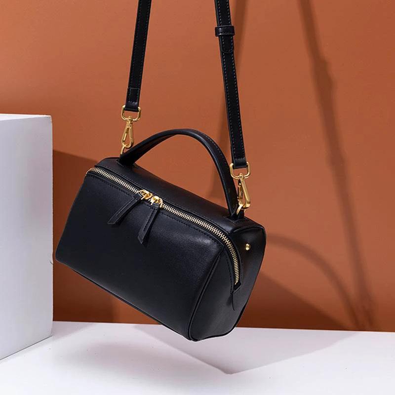 Genuine Leather Original Niche Design Boston Whide Women's Hand Crossbody Pillow Bag by Zara-Craft