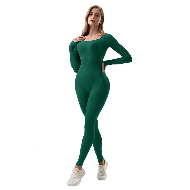 Sports Workout Clothes Slim Thread Long Sleeve Tights by GJG Denim