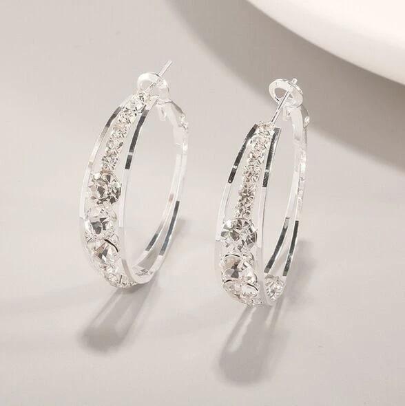 European And American Air Drill Mosaic Women's Earrings by GJG Denim