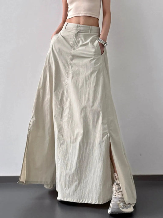 High Waist Slit Maxi Skirt by Lady Ros