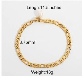 Fashion 18K Gold Plated Stainless Steel Anklets by GJG Denim
