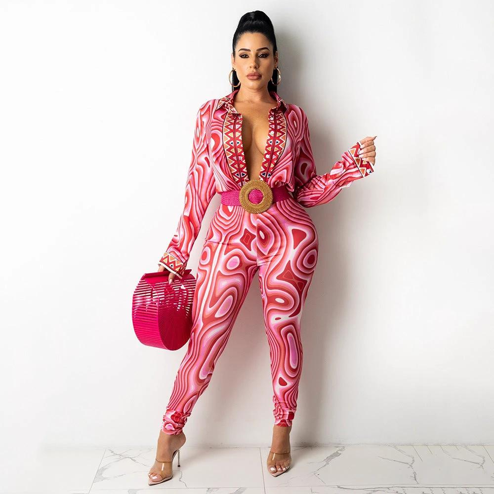 Printed Long Sleeve Matching Set by GJG Denim
