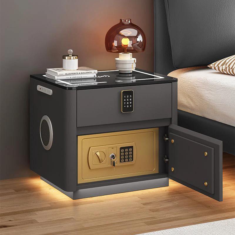 Bedroom Multi-functional Smart Safe Bedside Table Wireless Integrated Charging Safe by GJG Denim