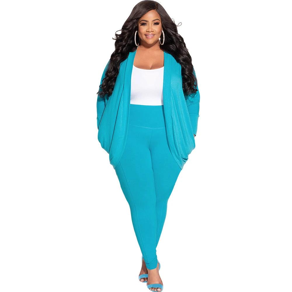 Cardigan And Leggings Plus Size Suit For Women by GJG Denim